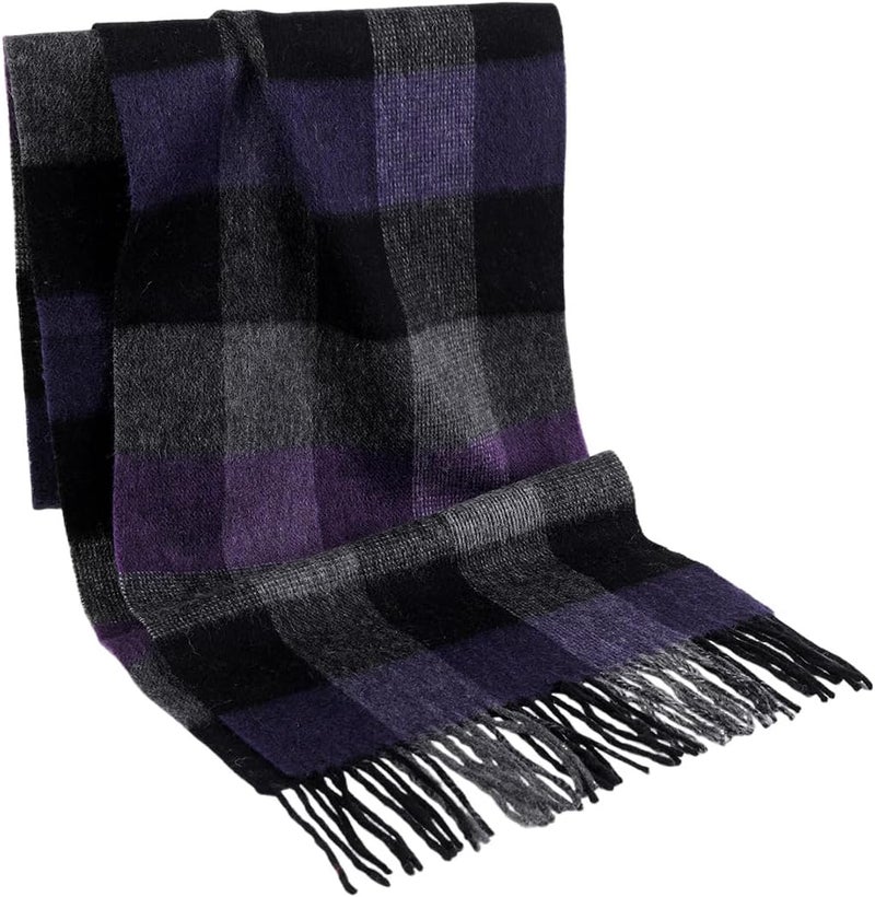 SKNSOFT Winter Wool Plaid Scarf for Men,Women Fashion Tartan Wrap Checkered Scarves - Image 2